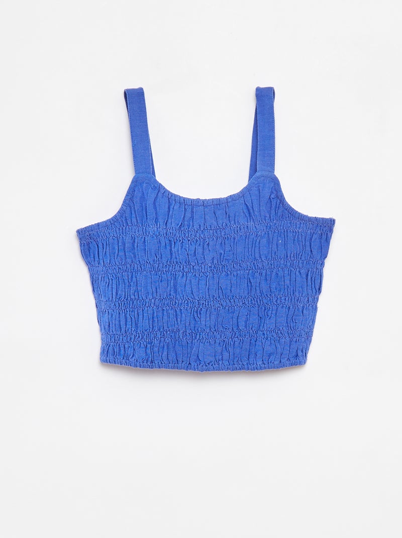 Cropped top met bandjes blauw - Kiabi
