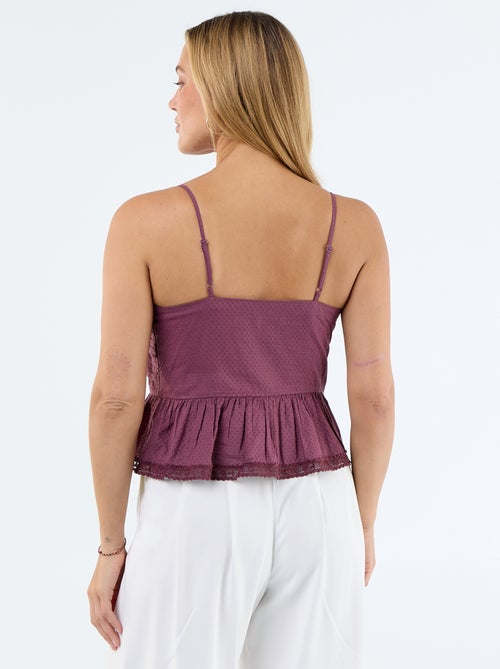 Cropped top met fijne bandjes - Kiabi