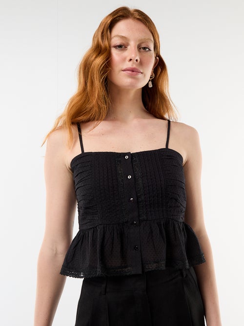 Cropped top met fijne bandjes - Kiabi