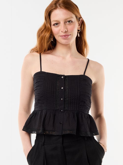 Cropped top met fijne bandjes - Kiabi