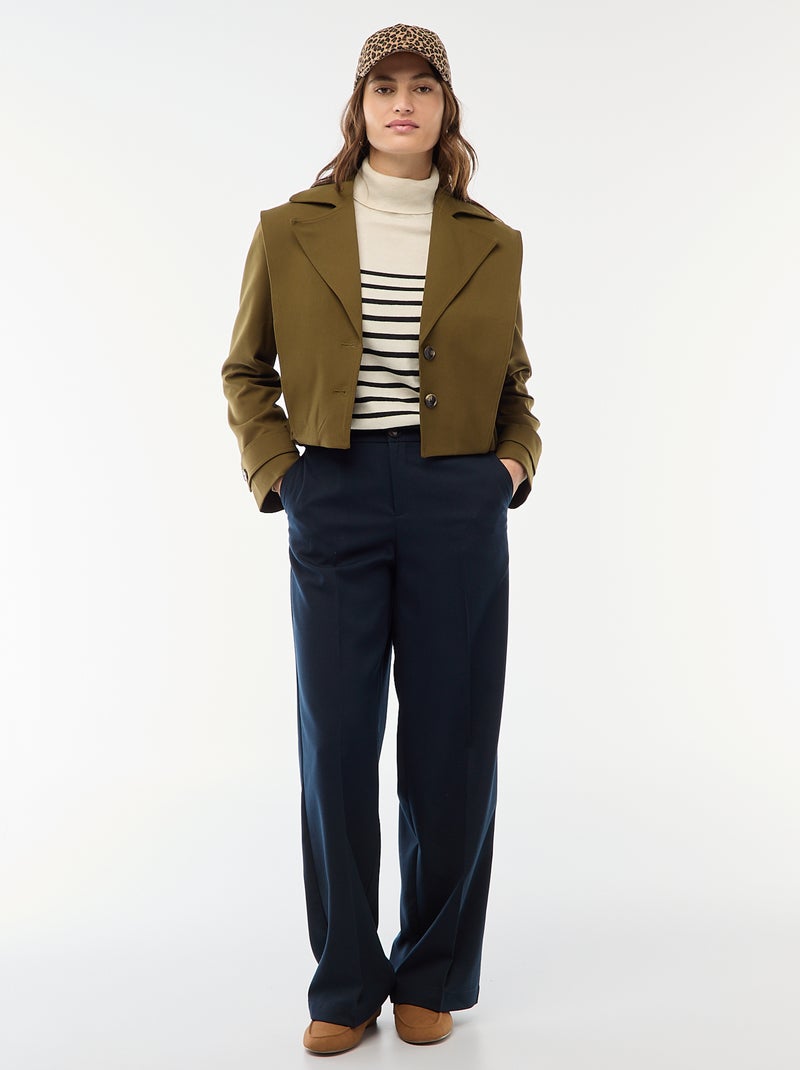 Cropped trenchcoat Groen - Kiabi