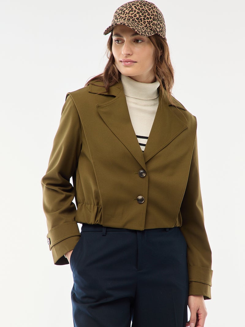 Cropped trenchcoat Groen - Kiabi