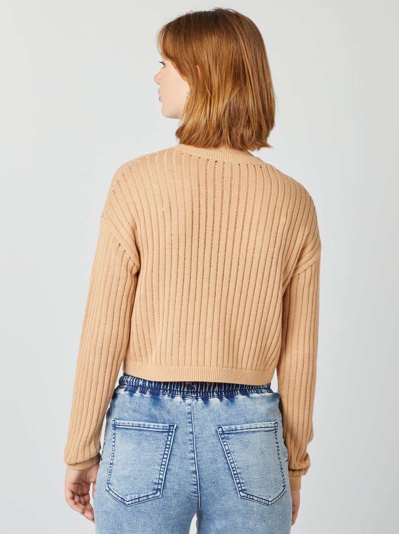 Cropped trui van ajourtricot BRUIN - Kiabi