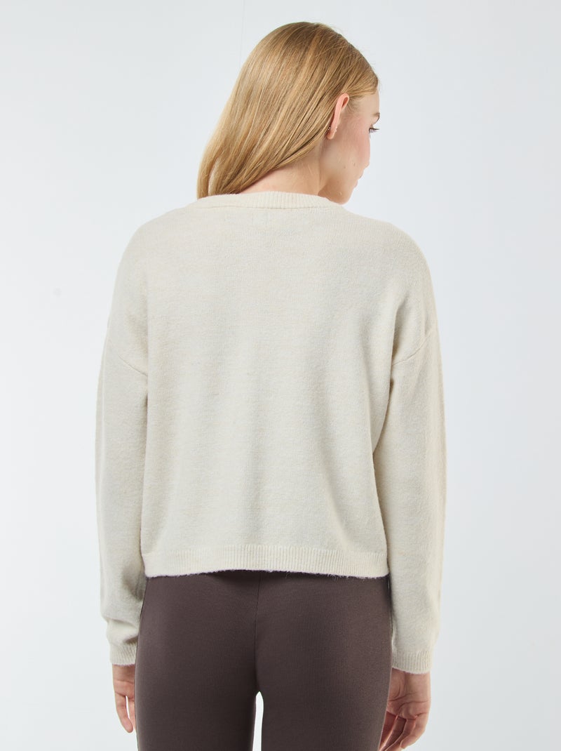 Cropped vest van tricot Biege - Kiabi
