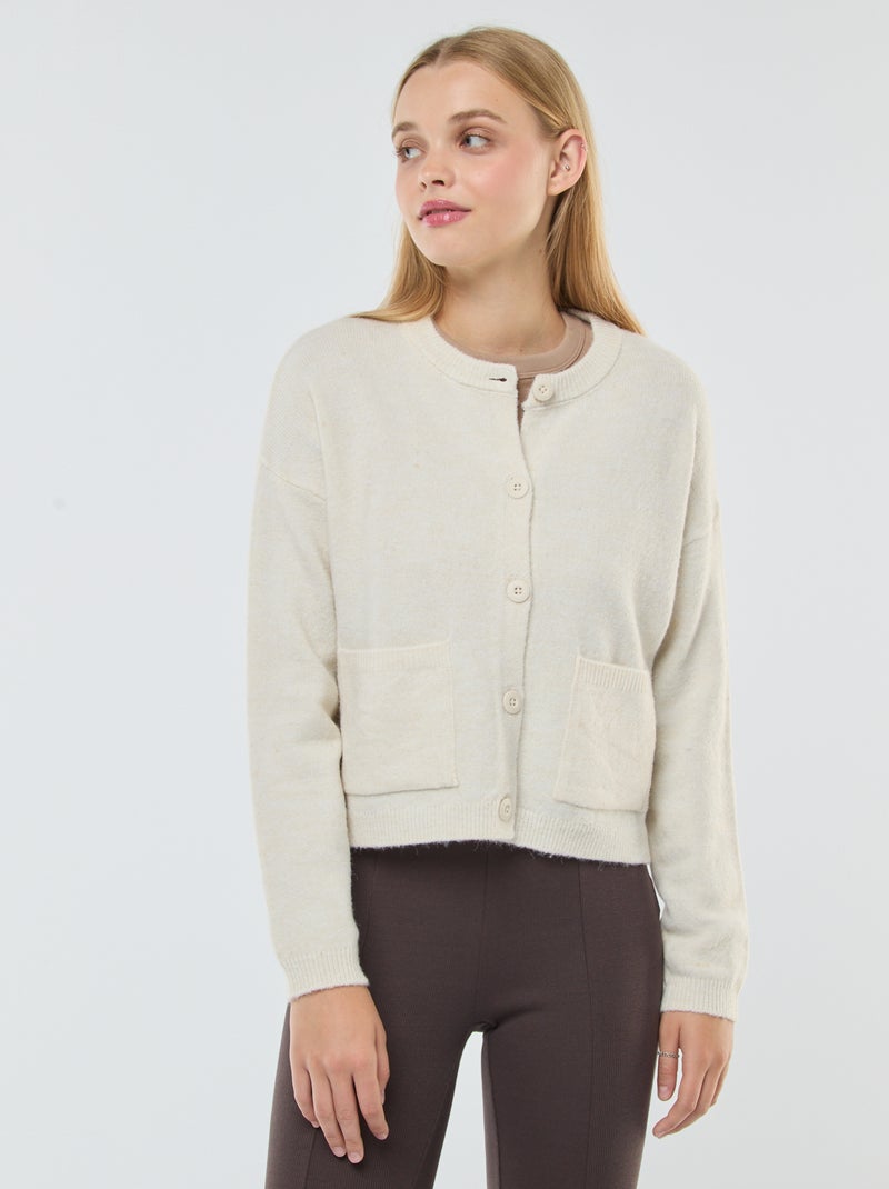 Cropped vest van tricot Biege - Kiabi