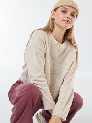 Cropped vest van tricot
