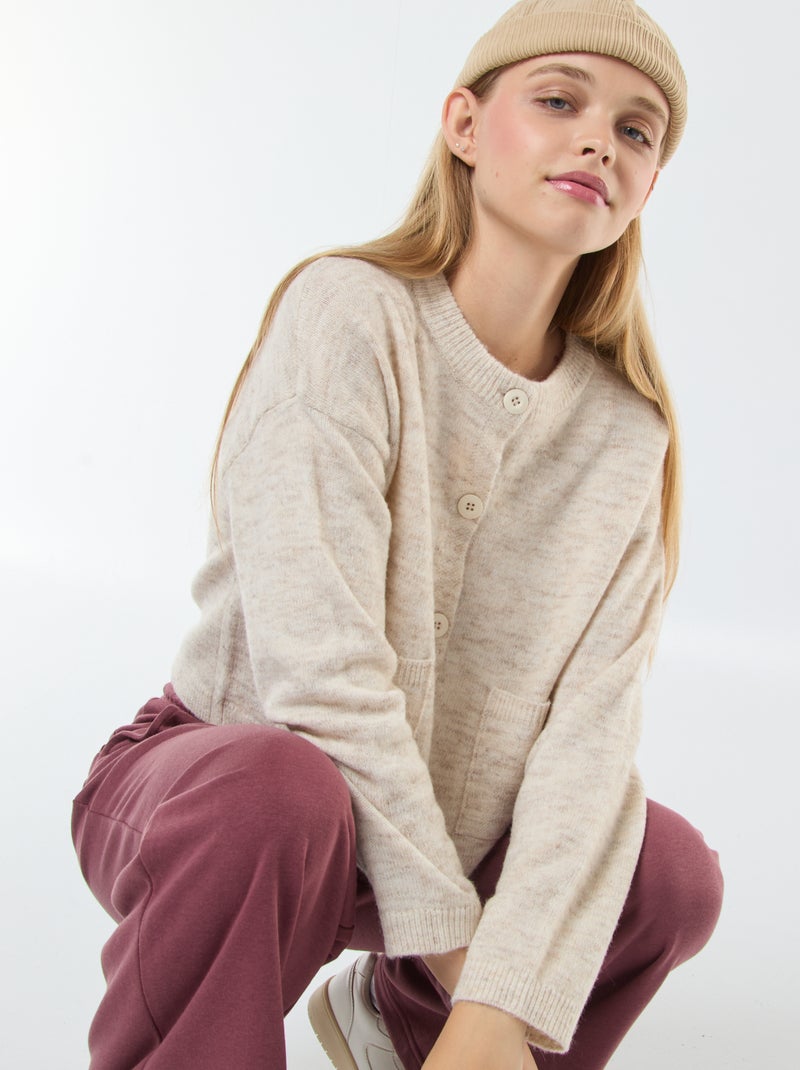 Cropped vest van tricot Biege - Kiabi