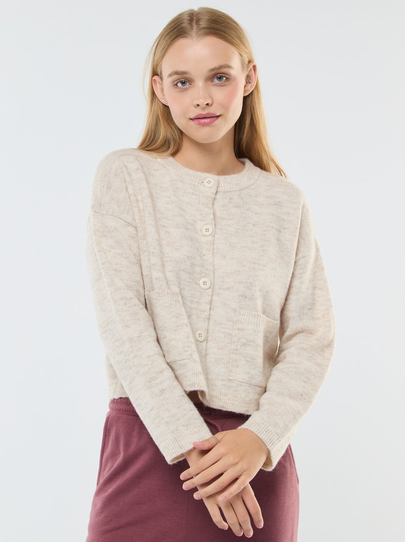 Cropped vest van tricot Biege - Kiabi