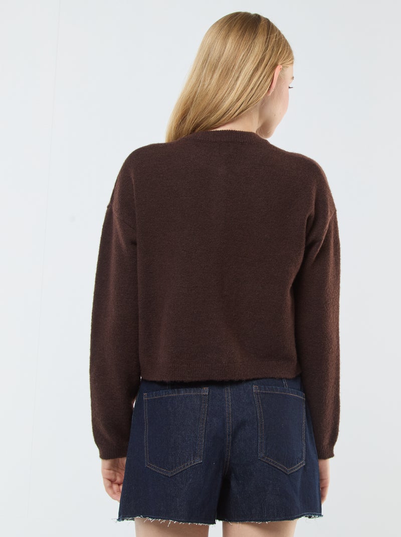 Cropped vest van tricot Bruin - Kiabi