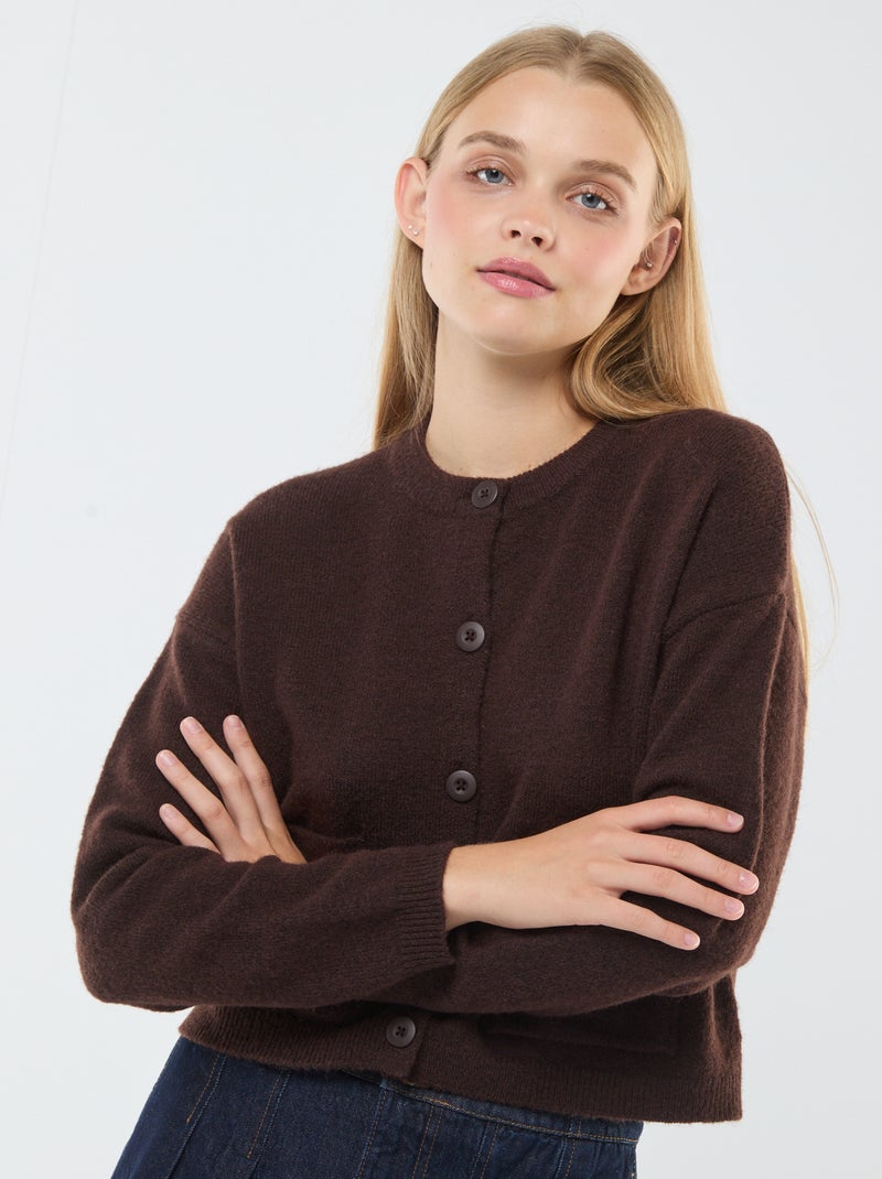 Cropped vest van tricot Bruin - Kiabi