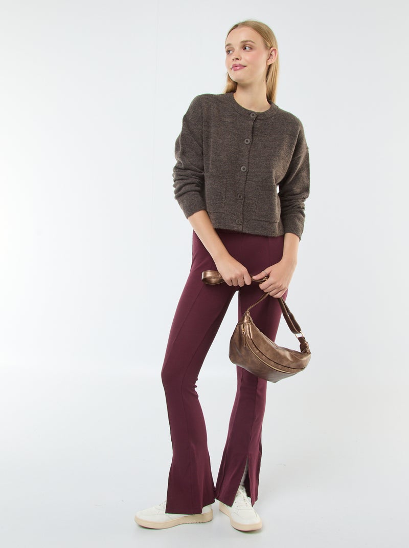 Cropped vest van tricot bruin - Kiabi