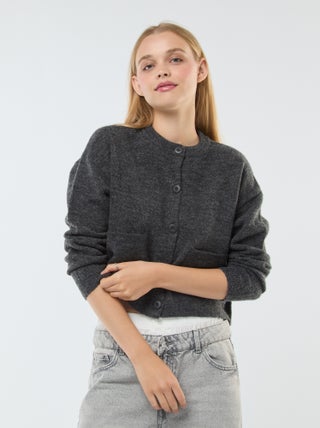 Cropped vest van tricot
