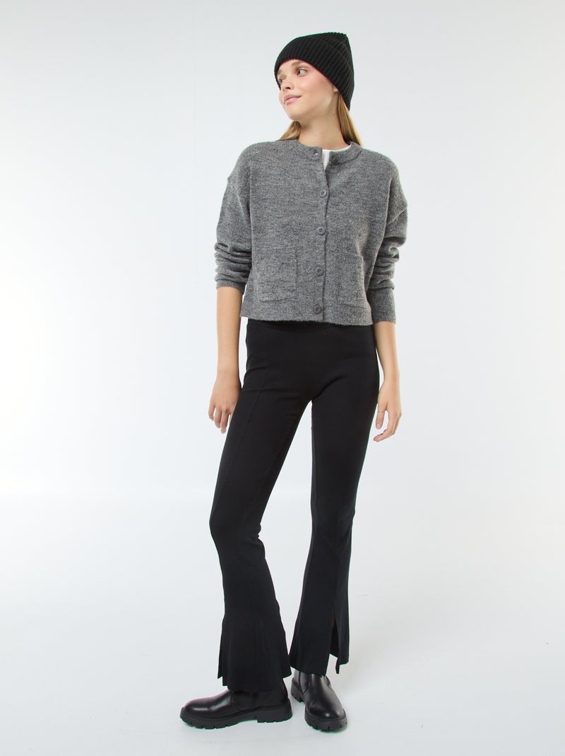 Cropped vest van tricot Grijs - Kiabi