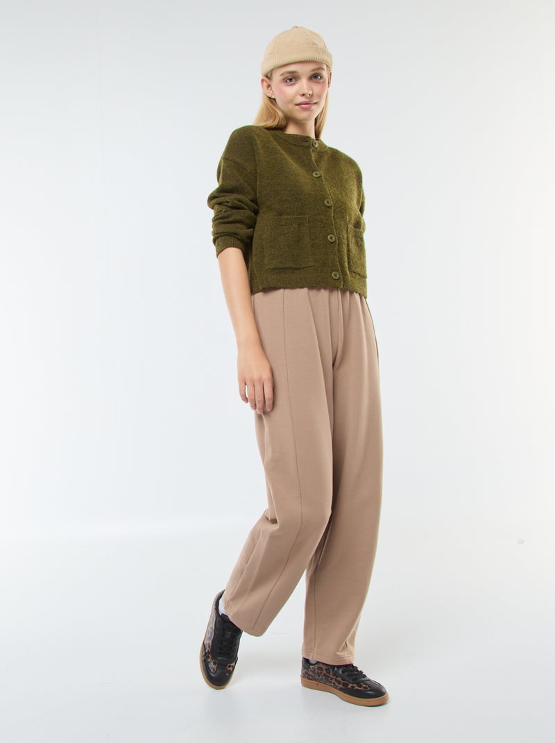 Cropped vest van tricot Kaki - Kiabi