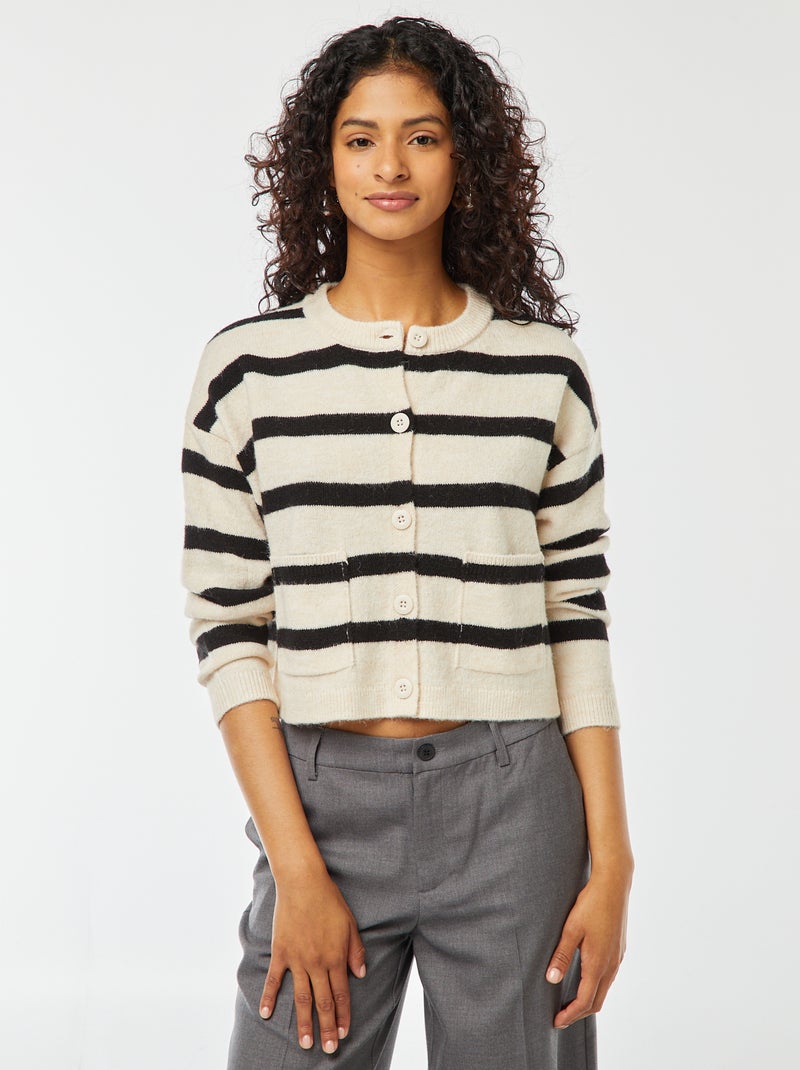 Cropped vest van tricot Wit - Kiabi
