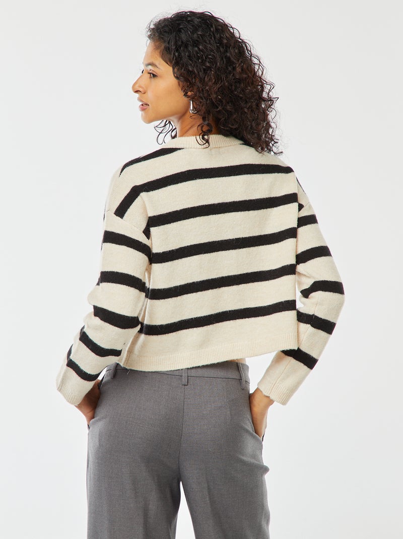 Cropped vest van tricot Wit - Kiabi