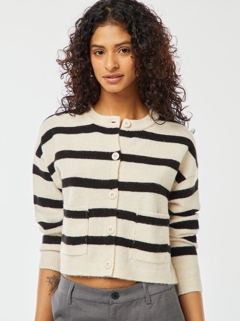 Cropped vest van tricot Wit - Kiabi