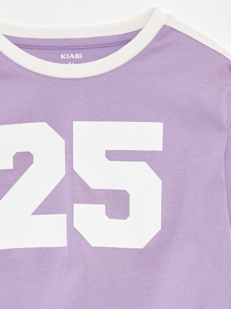 Croptop in campusstijl Paars - Kiabi