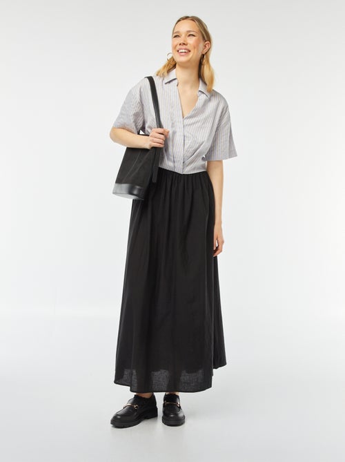 Croptop met knoopsluiting en overslag - Kiabi