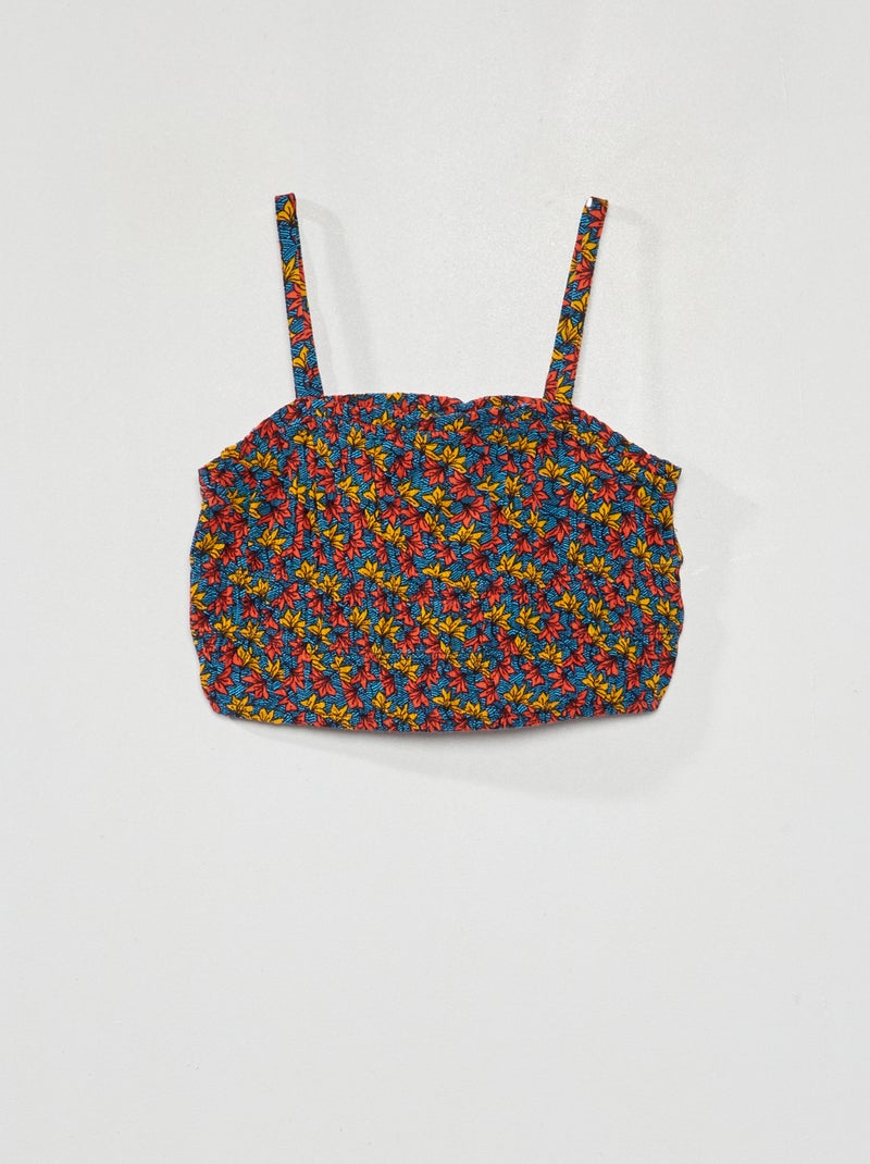 Croptop met waxprint ORANJE - Kiabi