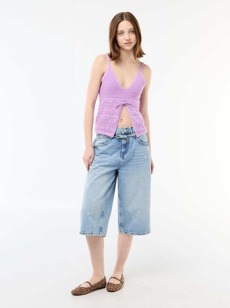 Croptop van gehaakte stof Paars - Kiabi