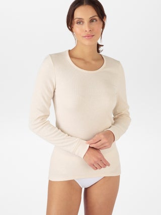 Damart | T-shirt met thermolactylvezel en ribbeltextuur