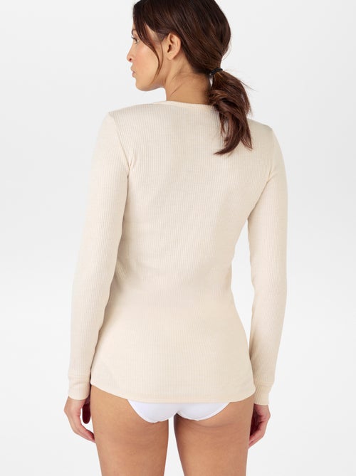 Damart | T-shirt met thermolactylvezel en ribbeltextuur - Kiabi