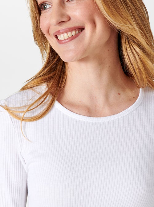 Damart | T-shirt met thermolactylvezel en ribbeltextuur - Kiabi