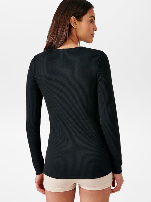 Damart | T-shirt met thermolactylvezel en ribbeltextuur - Kiabi