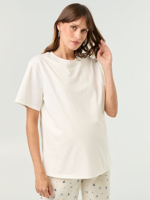 Dames-T-shirt met korte mouwen van katoenjersey - Kiabi Dames-T-shirt met korte mouwen van katoenjersey - Kiabi