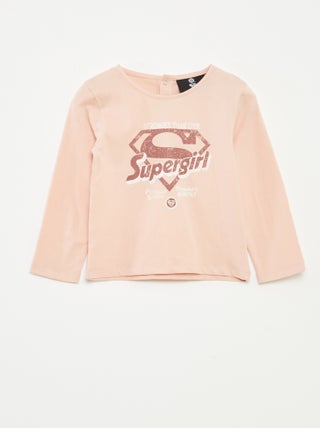 DC Comics-T-shirt met Supergirl-print en lange mouw