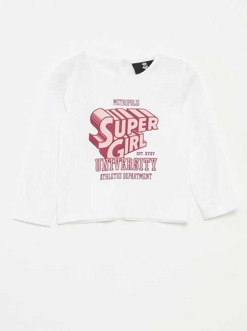 DC Comics-T-shirt met Supergirl-print en lange mouw - Kiabi