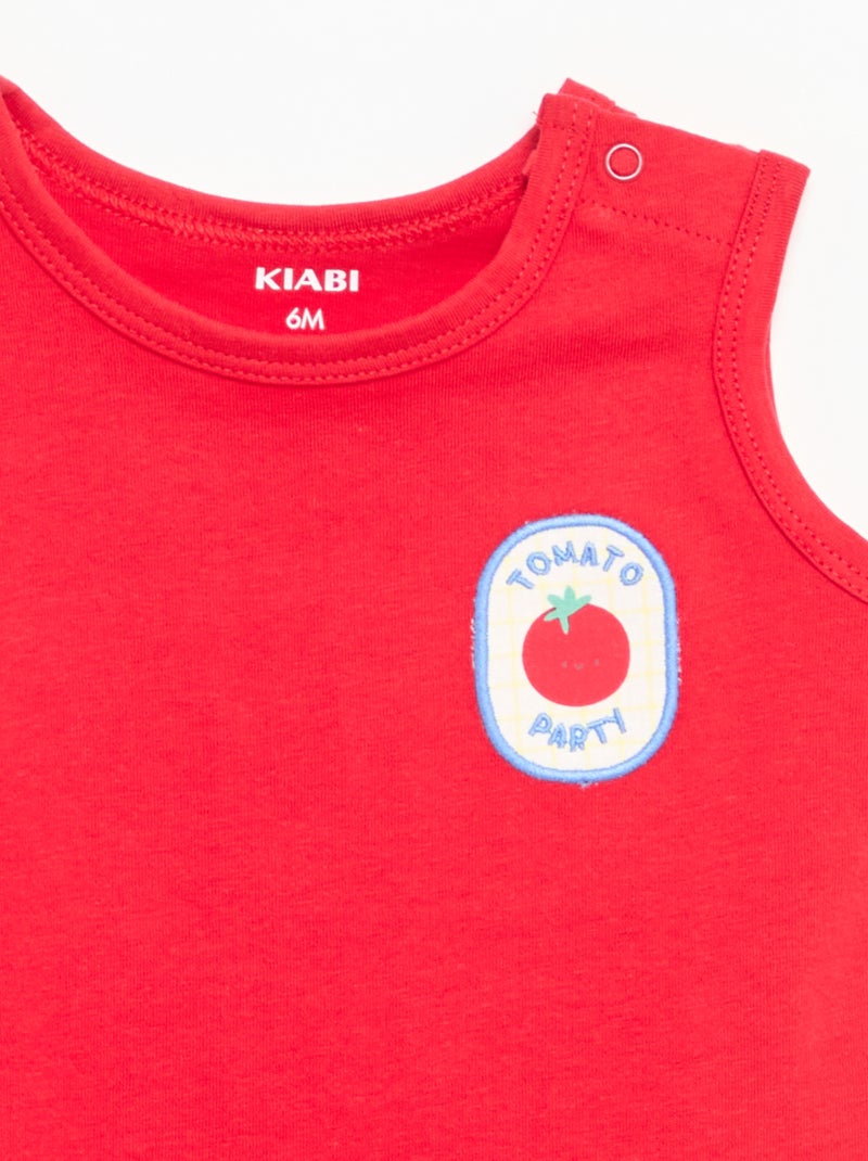 Debardeur met patch op de borst Rood - Kiabi