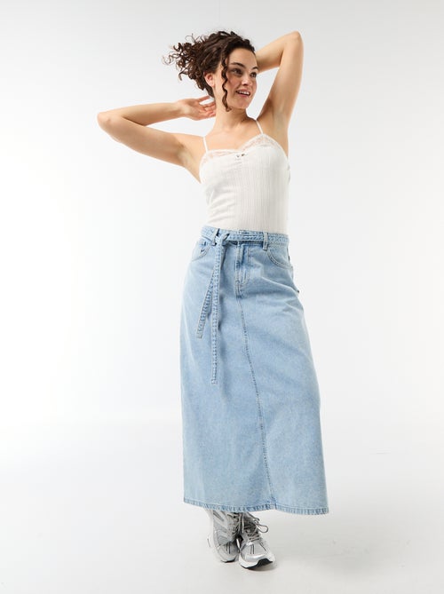 Débardeur van pointellebreisel en kant - Kiabi