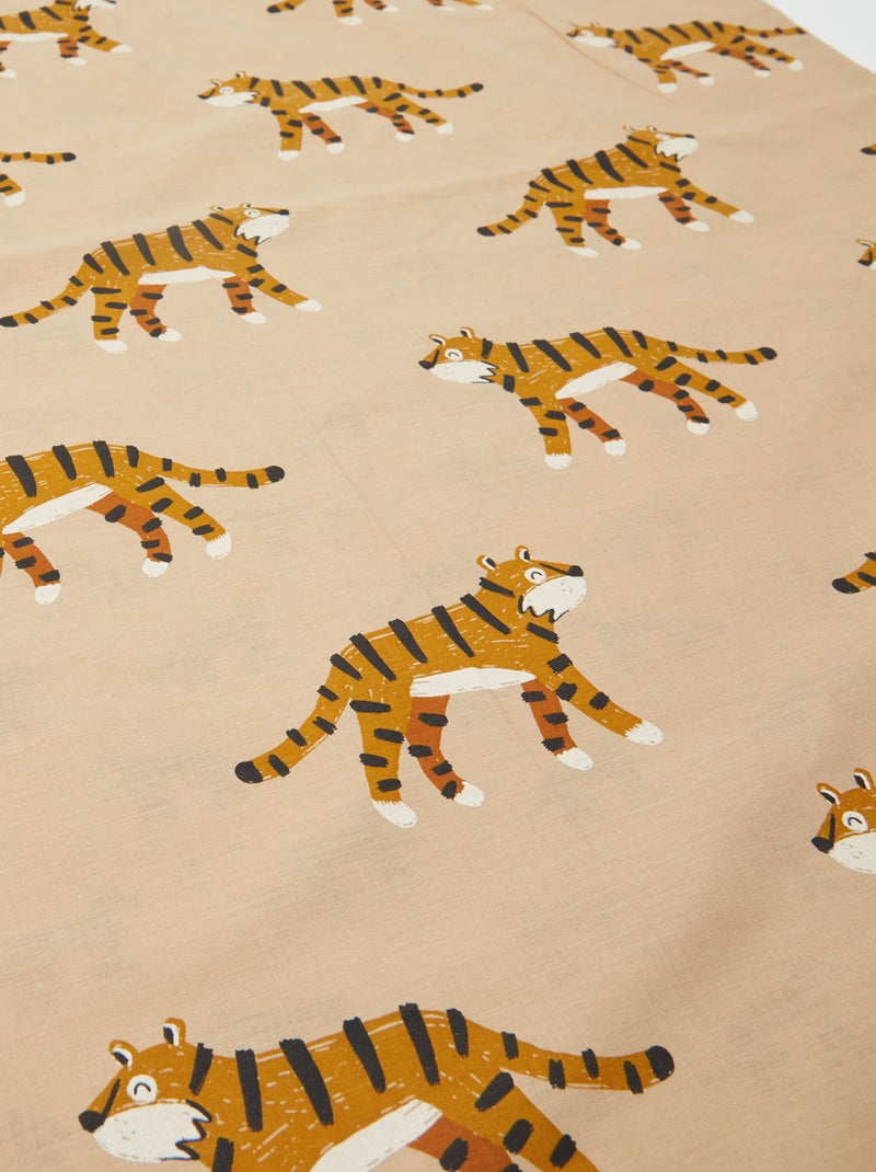 Dekbedovertrek (140 x 200cm) + kussensloop - 2-delige set BIEGE - Kiabi