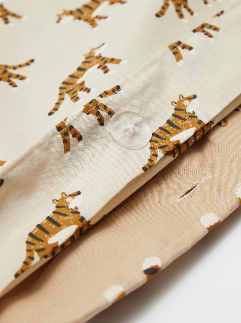 Dekbedovertrek (140 x 200cm) + kussensloop - 2-delige set BIEGE - Kiabi