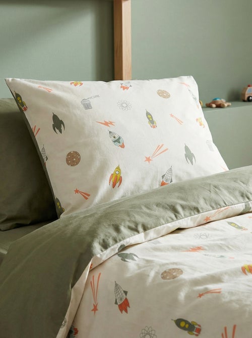 Dekbedovertrek (140 x 200cm) + kussensloop - 2-delige set - Kiabi