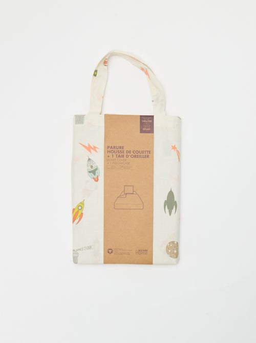 Dekbedovertrek (140 x 200cm) + kussensloop - 2-delige set - Kiabi