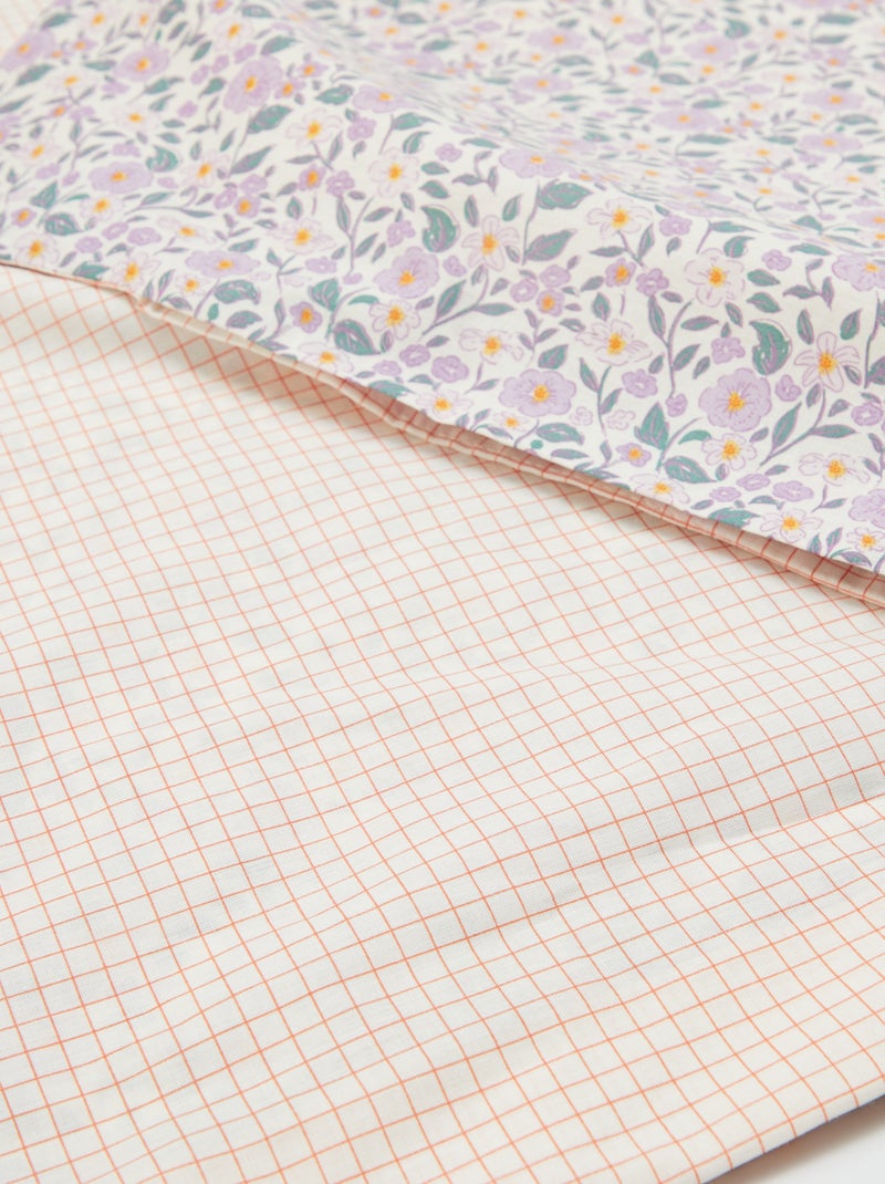 Dekbedovertrek (140 x 200cm) + kussensloop - 2-delige set PAARS - Kiabi