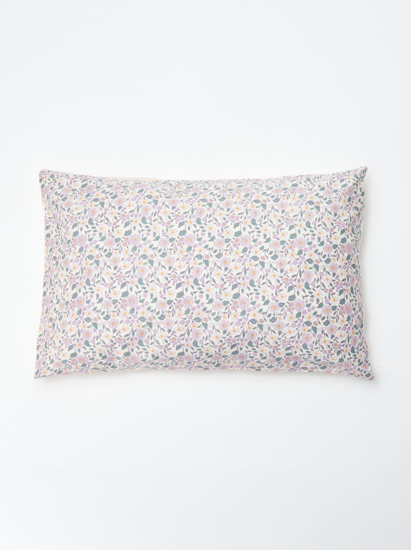 Dekbedovertrek (140 x 200cm) + kussensloop - 2-delige set PAARS - Kiabi