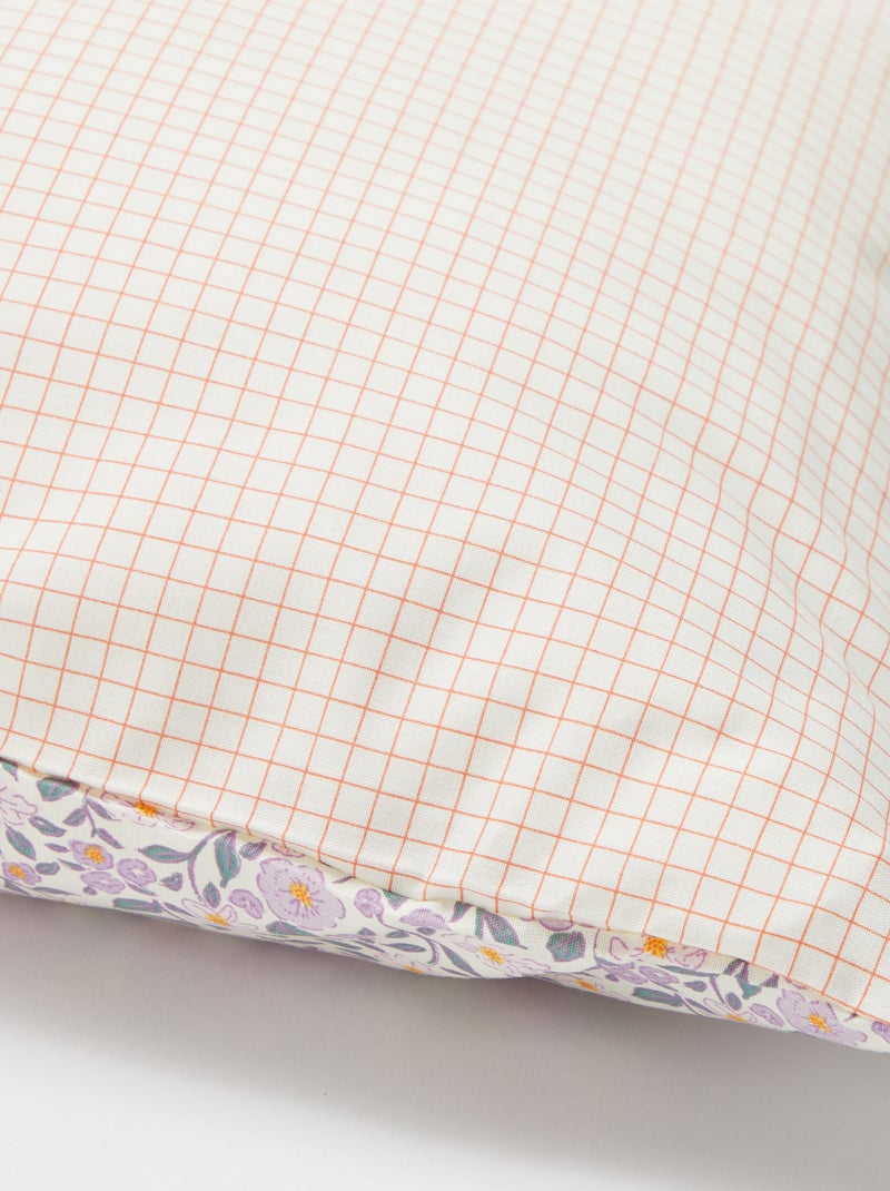 Dekbedovertrek (140 x 200cm) + kussensloop - 2-delige set PAARS - Kiabi