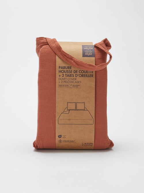 Dekbedovertrek 2 personen (240 x 220cm) van katoengaas - Kiabi Home - Kiabi Dekbedovertrek 2 personen (240 x 220cm) van katoengaas - Kiabi Home - Kiabi