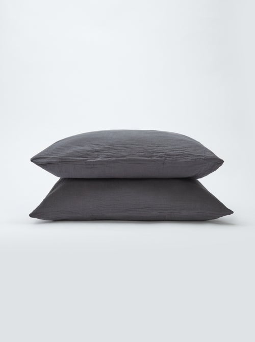 Dekbedovertrek 2 personen (240 x 220cm) van katoengaas - Kiabi Home - Kiabi Dekbedovertrek 2 personen (240 x 220cm) van katoengaas - Kiabi Home - Kiabi