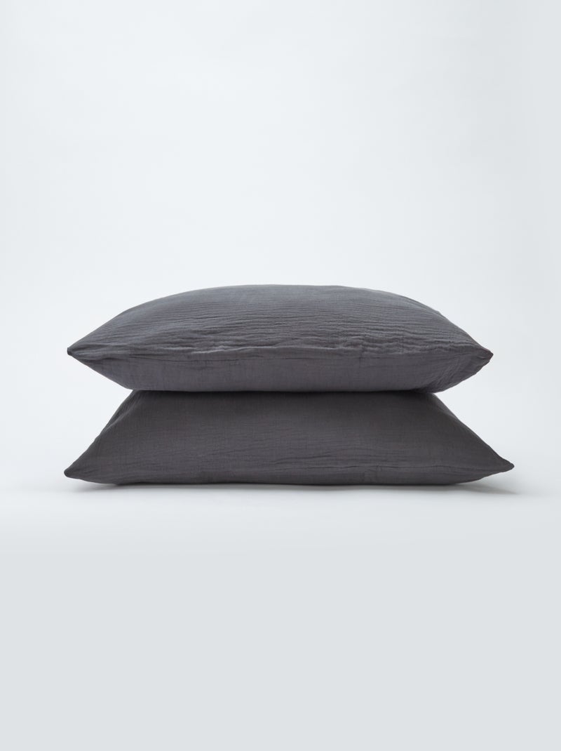 Dekbedovertrek 2 personen (240 x 220cm) van katoengaas - Kiabi Home GRIJS - Kiabi