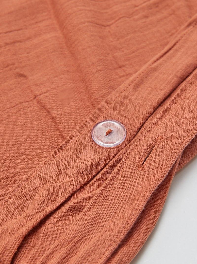 Dekbedovertrek 2 personen (260 x 240cm) van katoengaas - Kiabi Home BRUIN - Kiabi