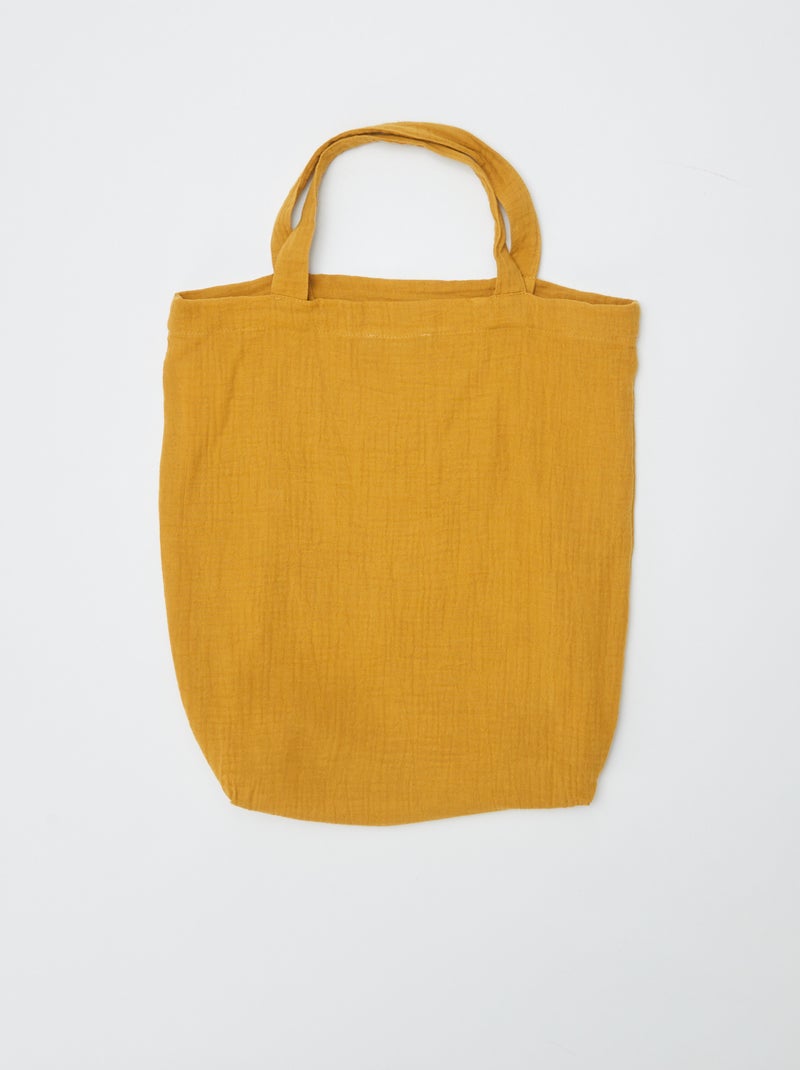 Dekbedovertrek 2-persoons (260 x 240cm) van katoengaas - Kiabi Home GEEL - Kiabi