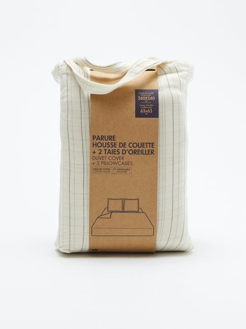 Dekbedovertrek 2-persoons (260x240cm) van katoengaas - Kiabi Home - Kiabi