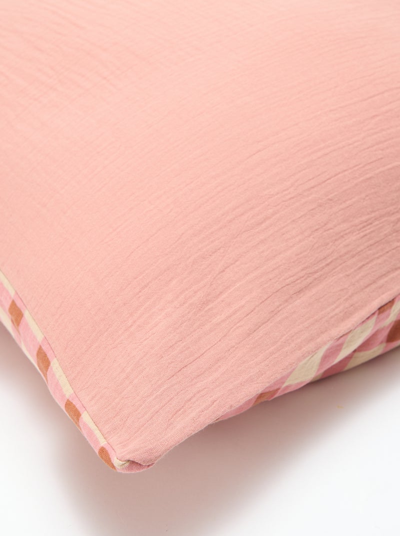 Dekbedovertrek 2-persoons (260x240cm) van katoengaas - Kiabi Home Roze - Kiabi
