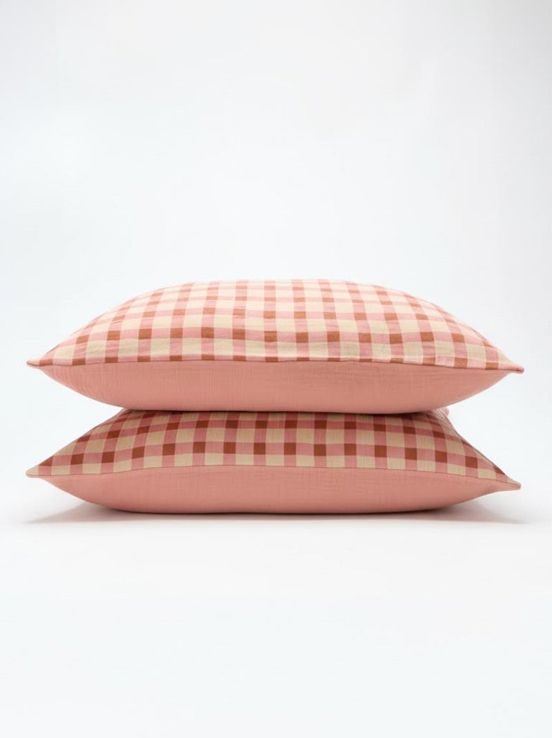 Dekbedovertrek 2-persoons (260x240cm) van katoengaas - Kiabi Home Roze - Kiabi