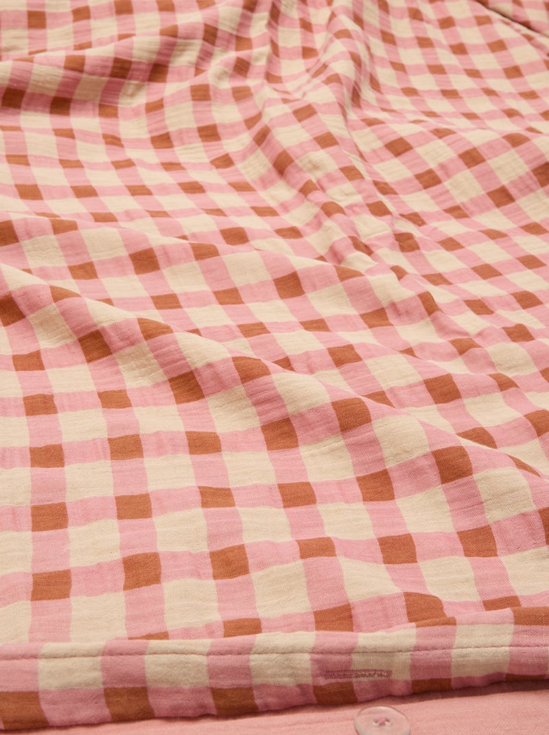 Dekbedovertrek 2-persoons (260x240cm) van katoengaas - Kiabi Home Roze - Kiabi